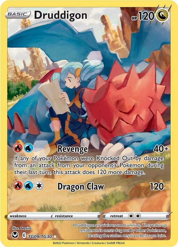 Silver Tempest Druddigon Pokémon card